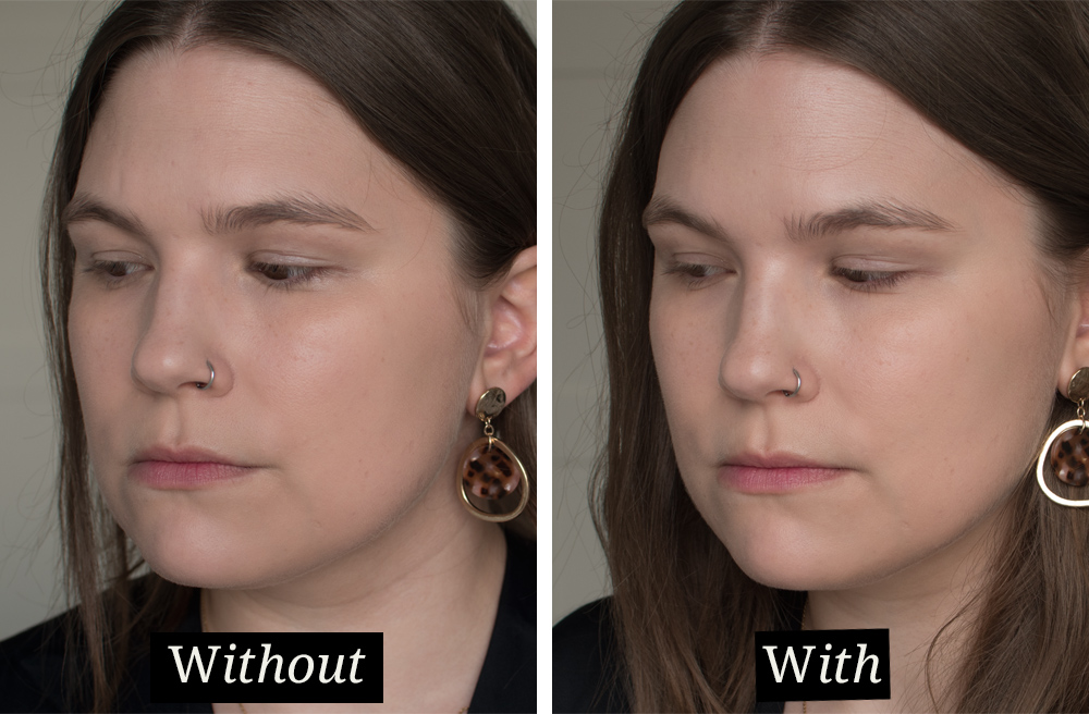 Review: L'Oréal Glow Chérie Natural Glow Enhancer in 01 Porcelain Glow. With and without, before and after Review: L'Oréal Glow Chérie Natural Glow Enhancer in 01 Porcelain Glow. With and without, before and after