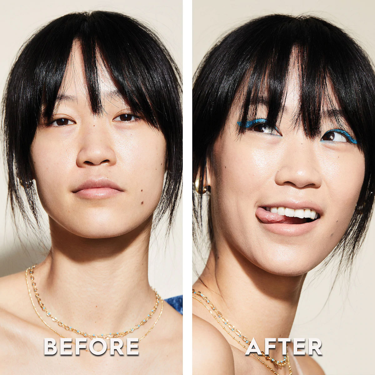 Urban Decay Hydromaniac in shade 20, before and after